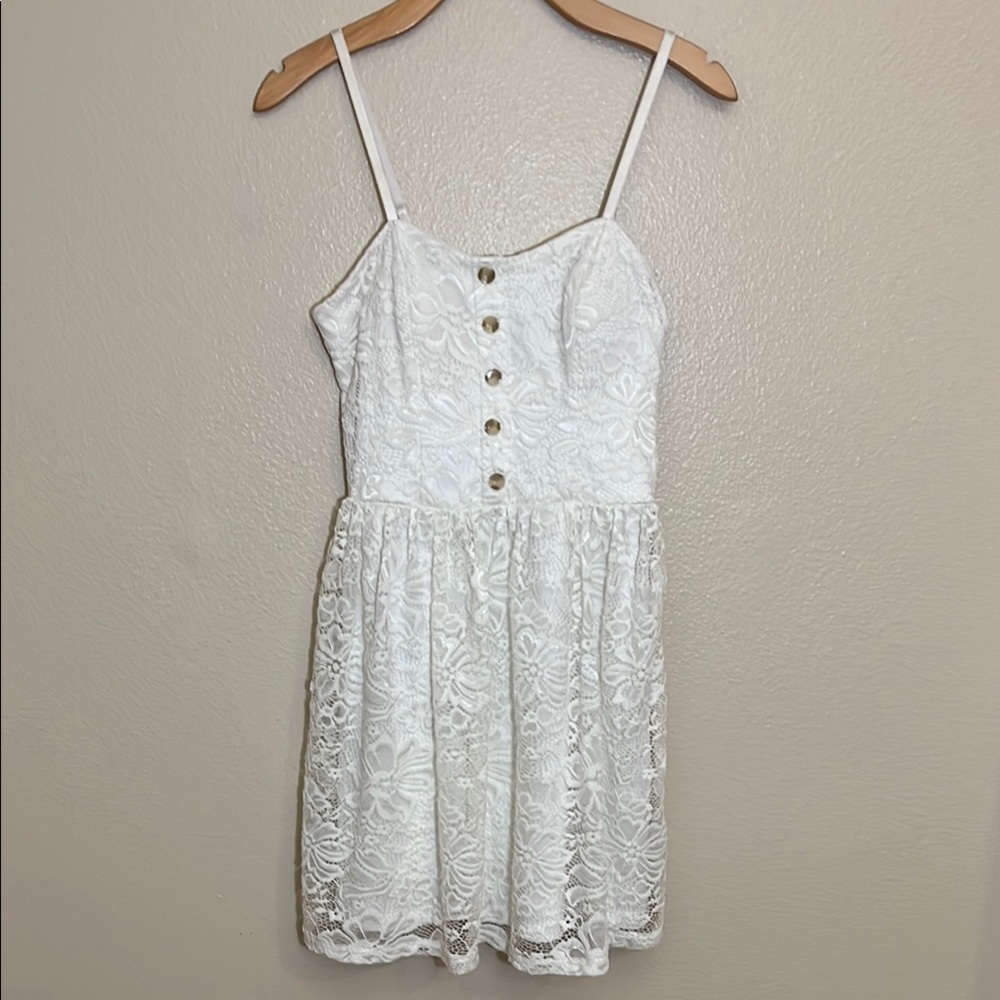 BCX Cream Lace Spaghetti Strap Dress